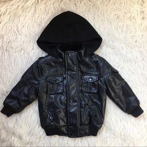 Boy toddler leather warm winter jacket 24 months